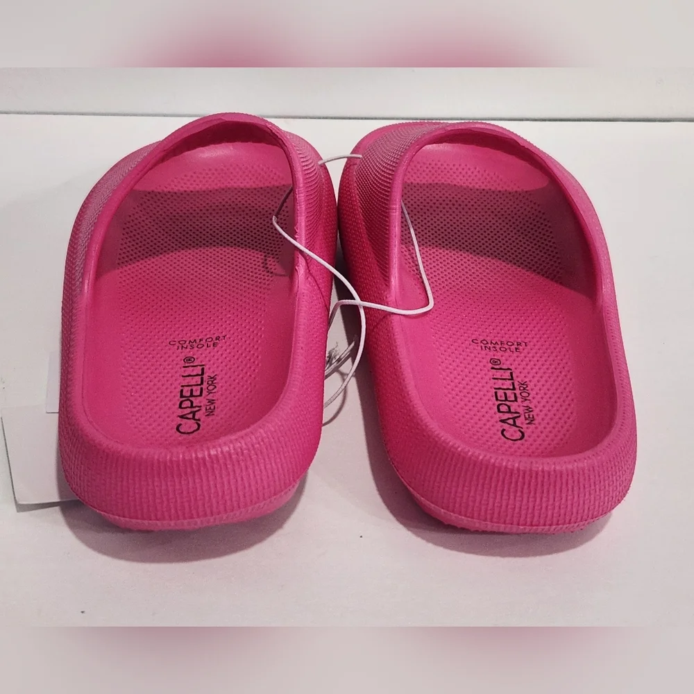 Capelli of New York Fuchsia Slide Sandals - Picture 3 of 4
